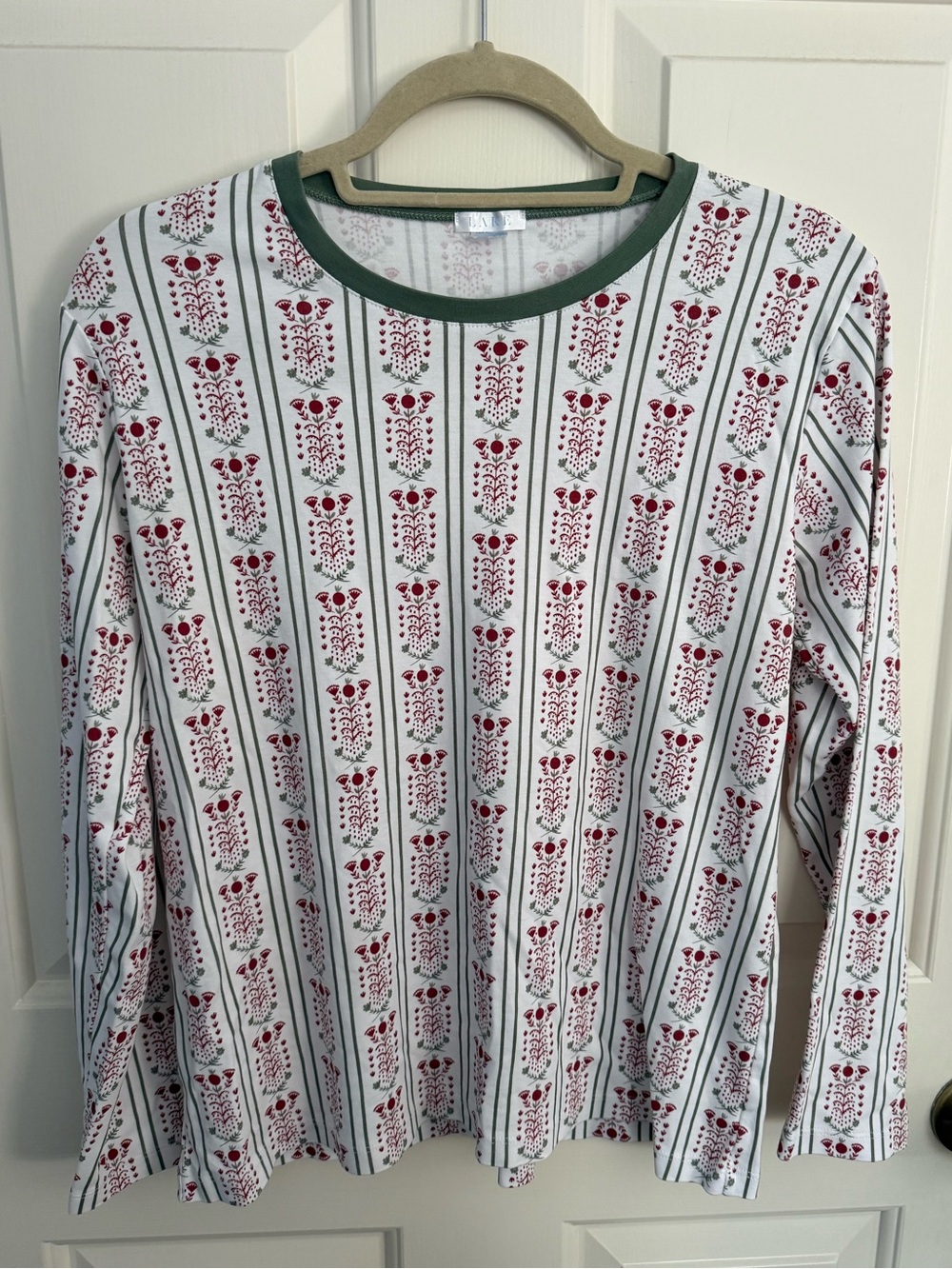 Lake Pajama Long Sleeve Top in Scarlet Antoinette